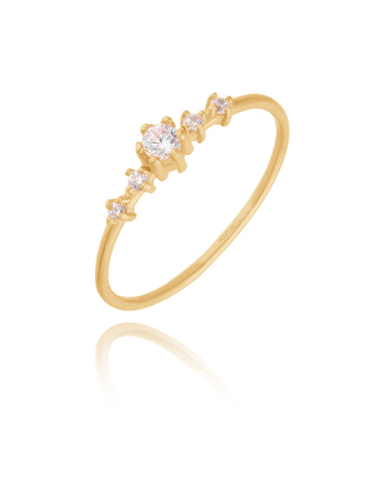 Anillo Ariana en oro amarillo de 14k con circonias