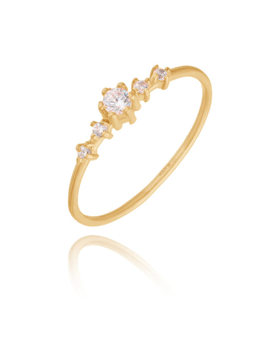 Anillo Ariana en oro Amarillo de 18k con diamantes naturales C .10cts L .08cts