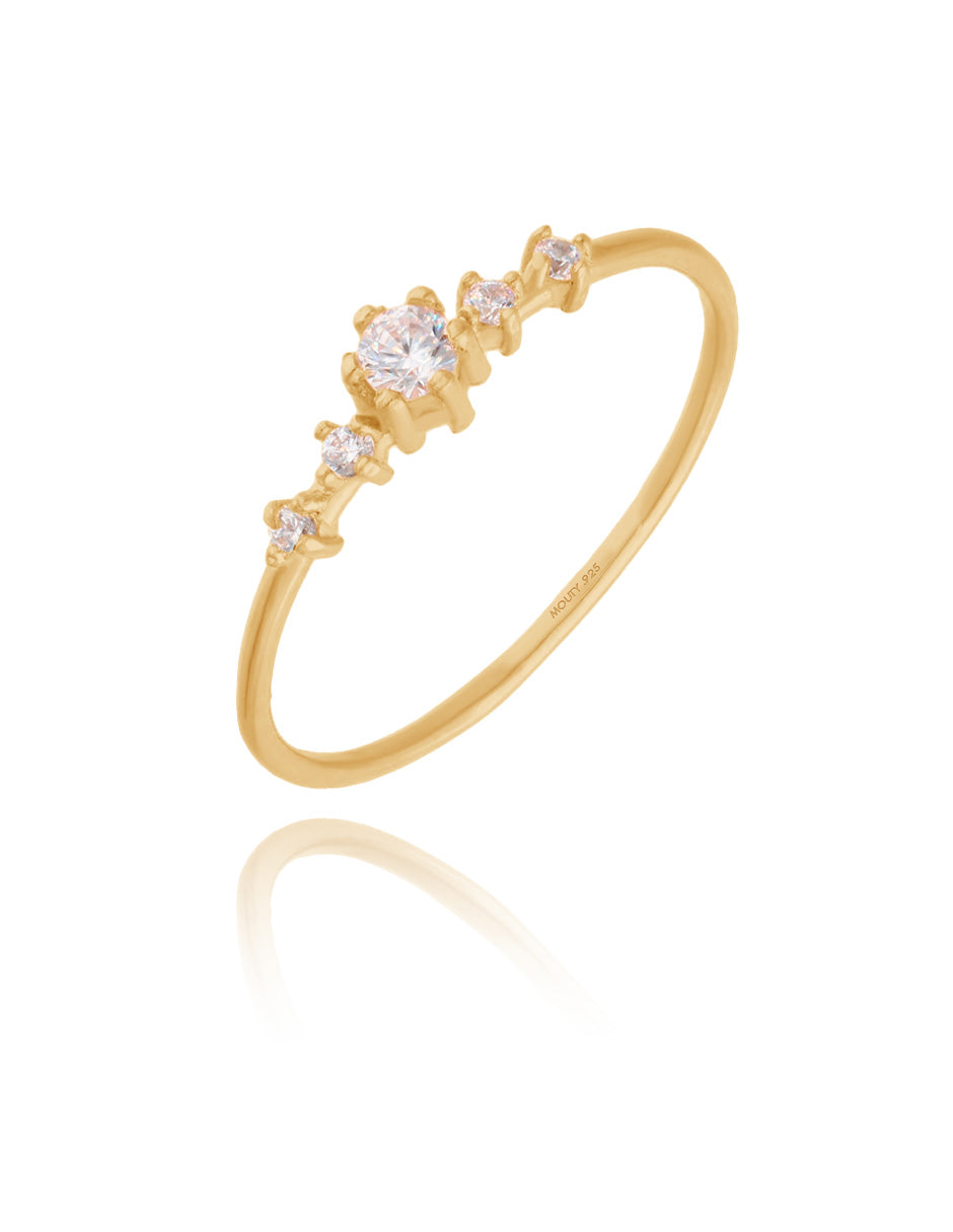 Anillo Ariana en plata con baño de oro amarillo