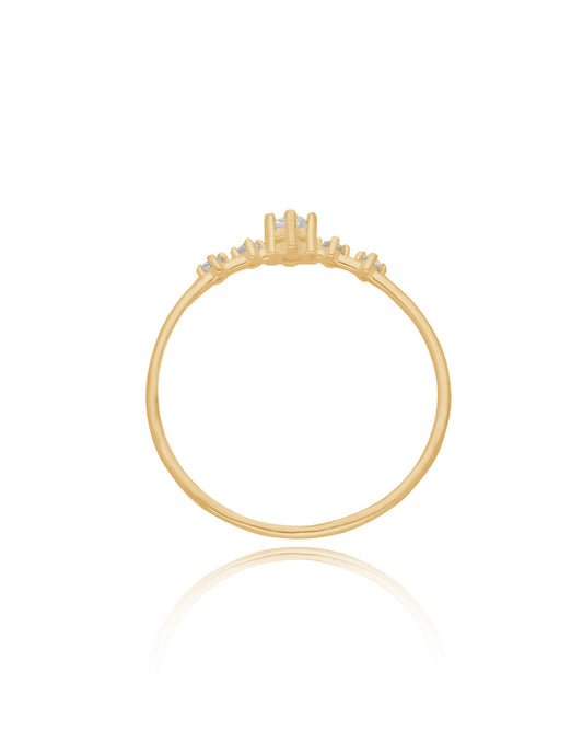 Ariana ring in silver with yellow gold plating