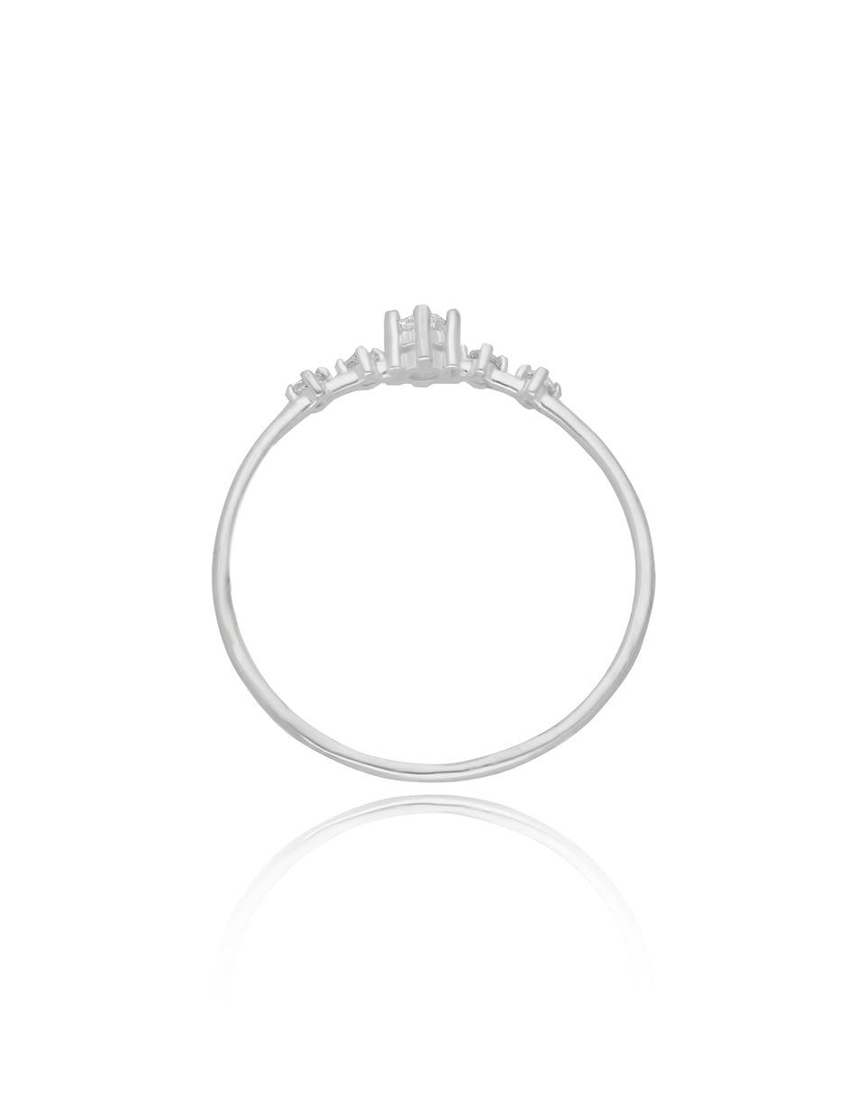 Ariana ring in rhodium-plated silver with zirconia 