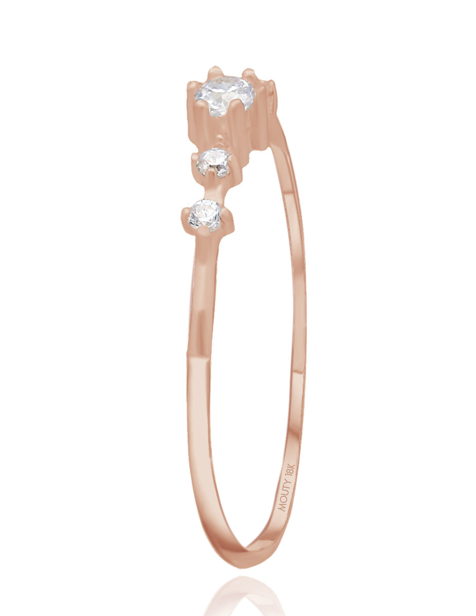 Anillo Ariana en oro rosa de 18k con diamantes