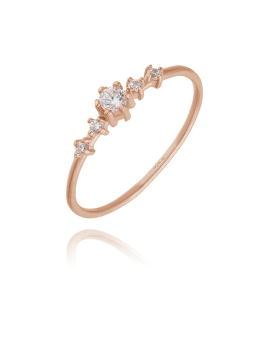 Anillo Ariana en oro rosa de 18k con circonias