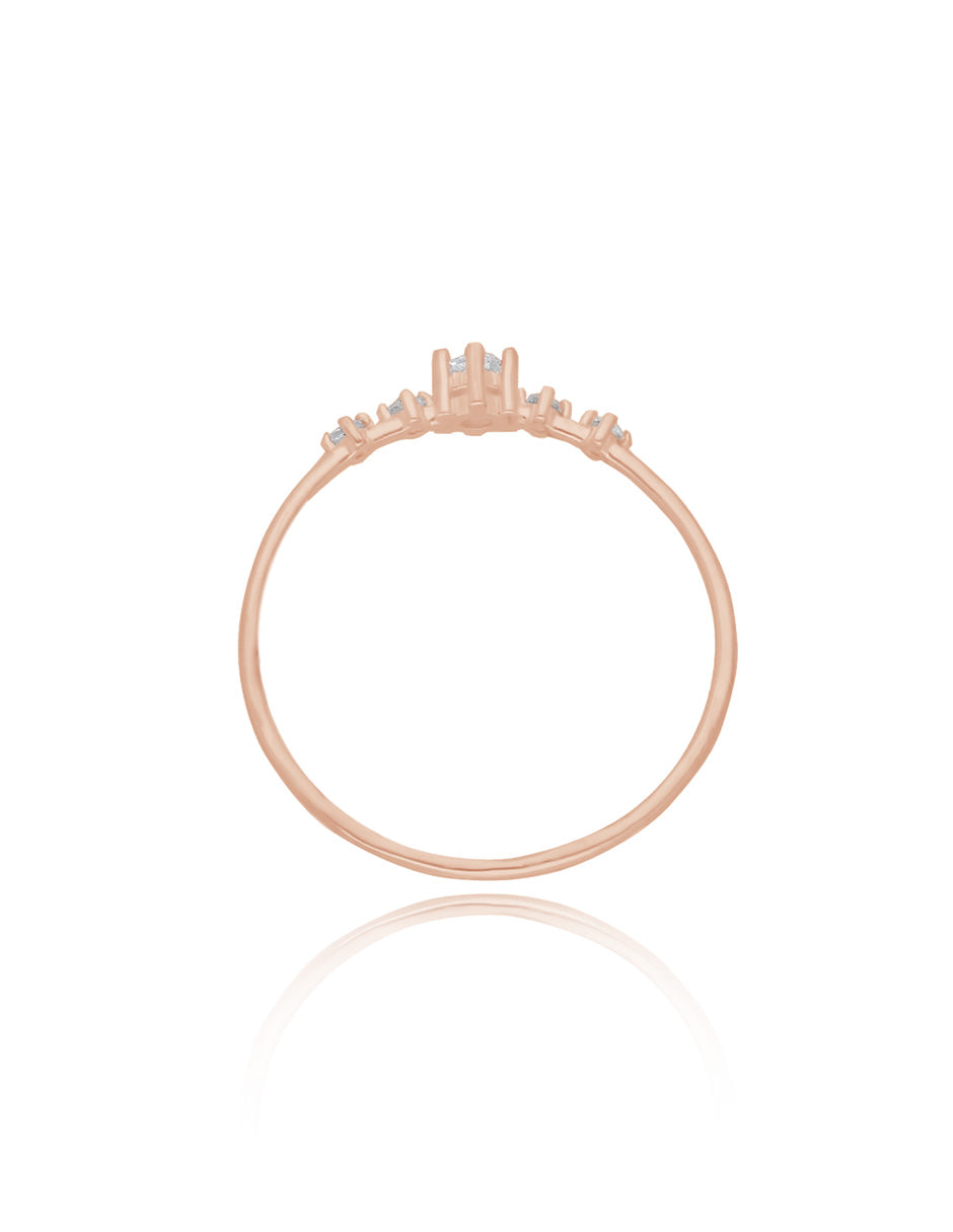 Anillo Ariana en oro rosa de 18k con diamantes