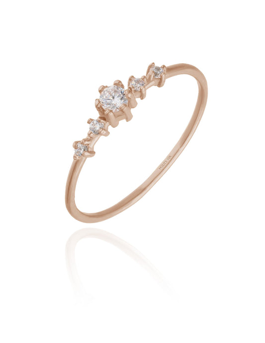 Ariana ring in 10k rose gold with zircons