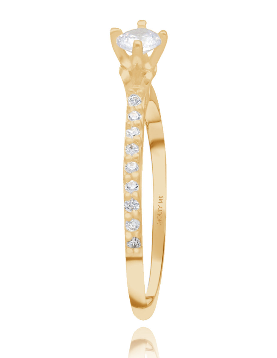 Arnel ring in 14k yellow gold with zirconias
