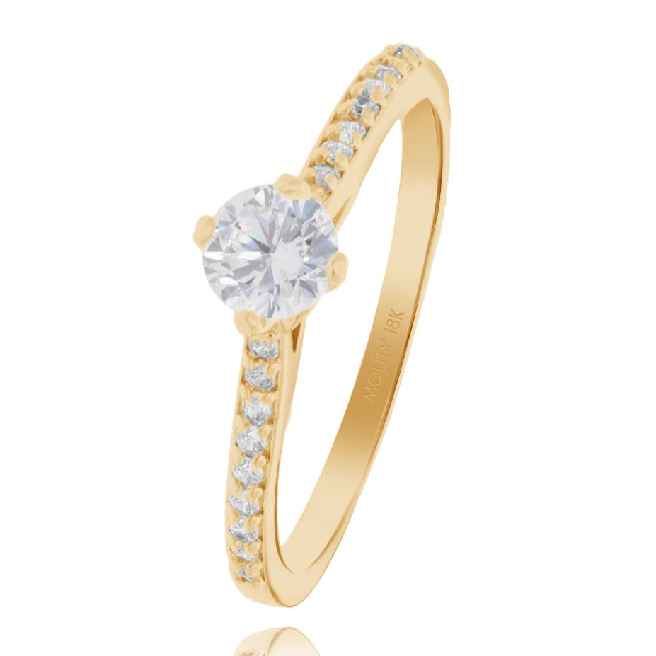 Anillo Arnel en oro amarillo 18k con circonias