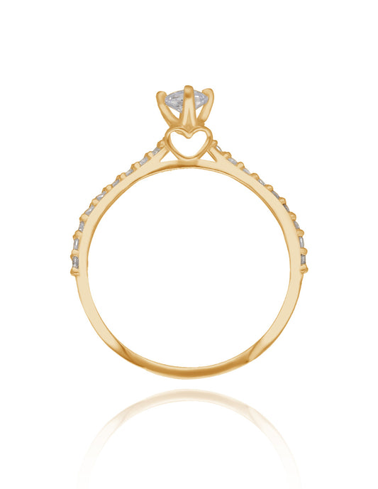 Arnel ring in 18k yellow gold with zircons 