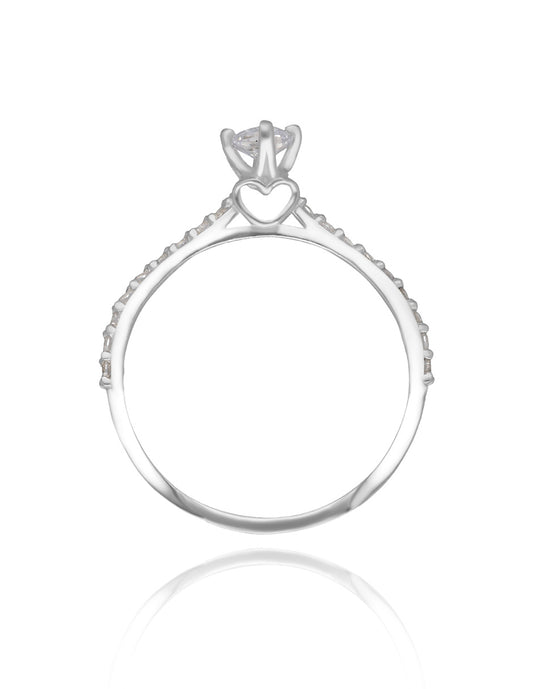 Anillo Arnel en oro blanco 18k con circonias