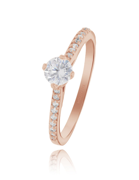 Arnel ring in 14k rose gold with zirconias 