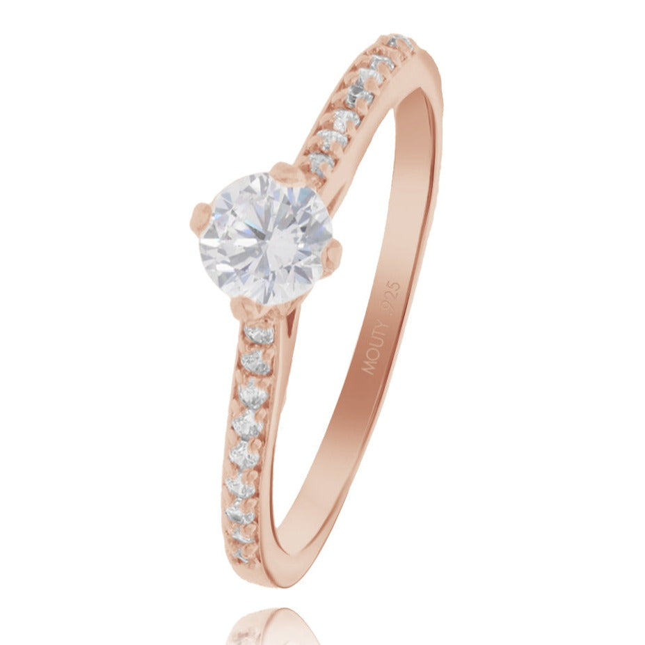 Arnel ring in 18k rose gold with zircons 