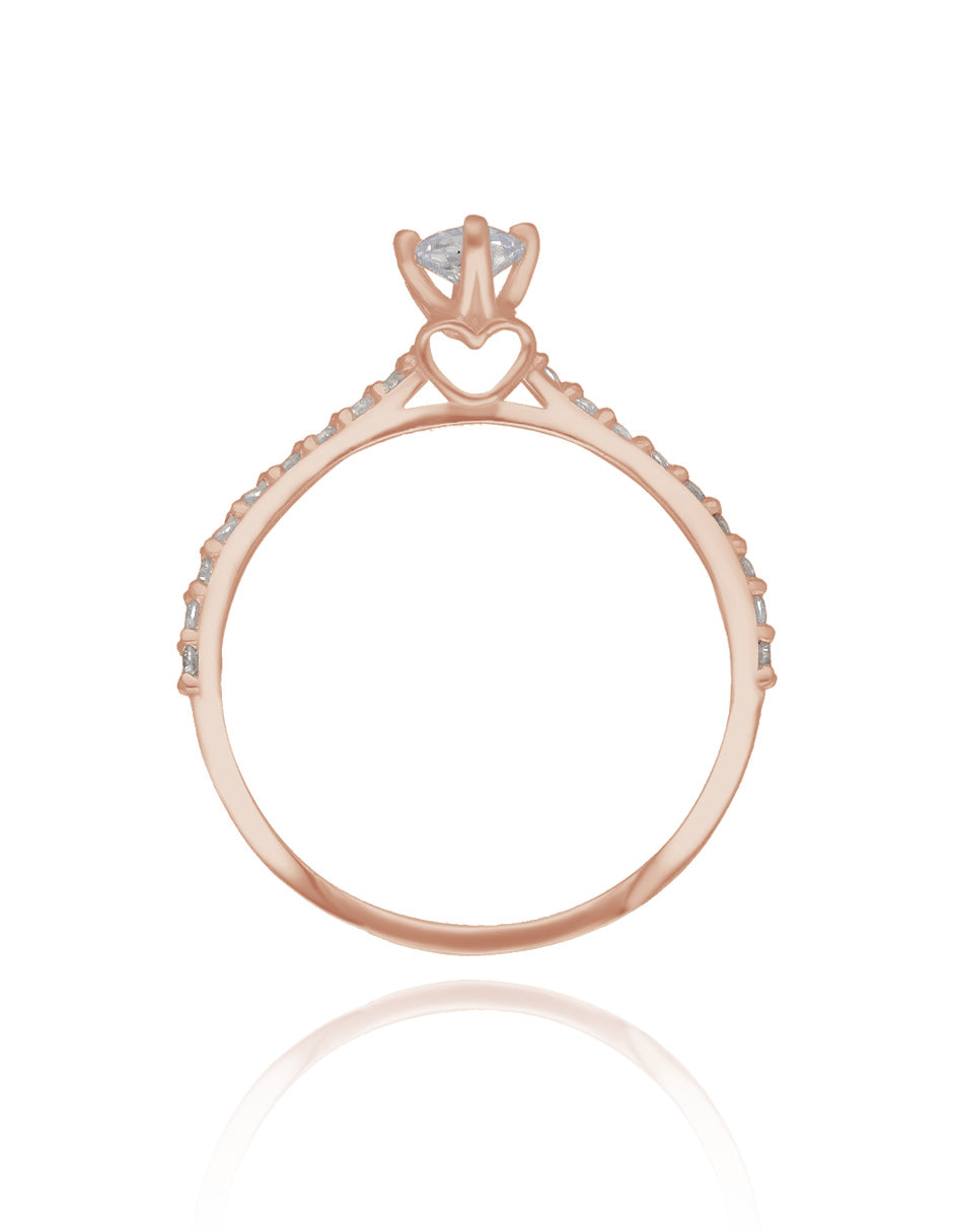 Anillo Arnel en oro rosa 14k con circonias