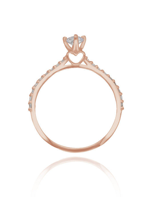 Arnel ring in 14k rose gold with zirconias 