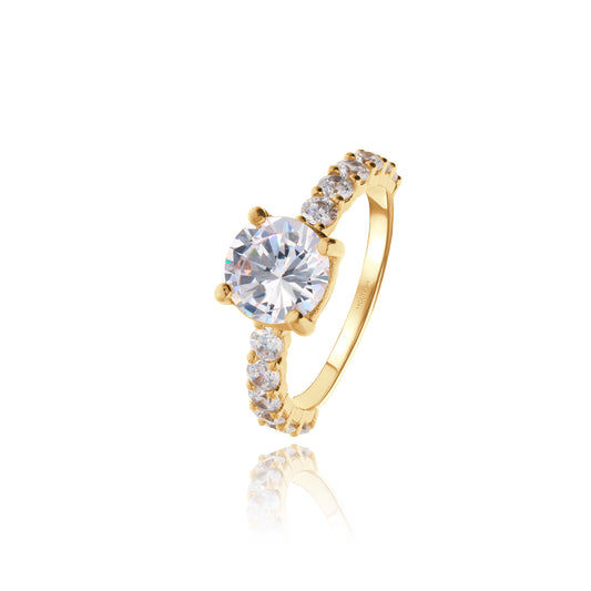 Cassie ring in 14k yellow gold with zircons