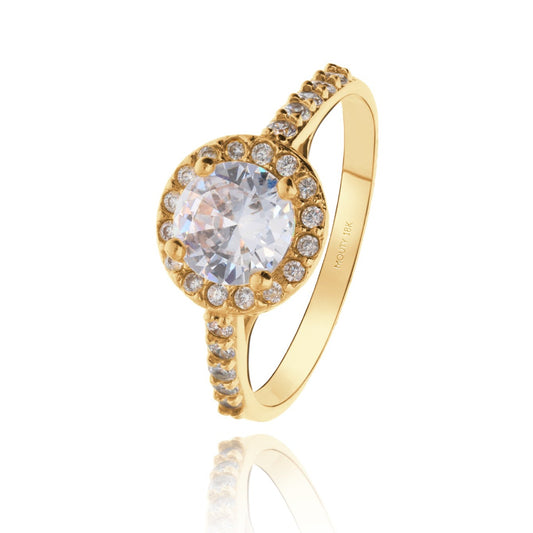 Anillo Adelaide en oro amarillo de 18k con circonias