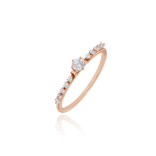 Danielle Ring in 14k Rose Gold with Zirconia 