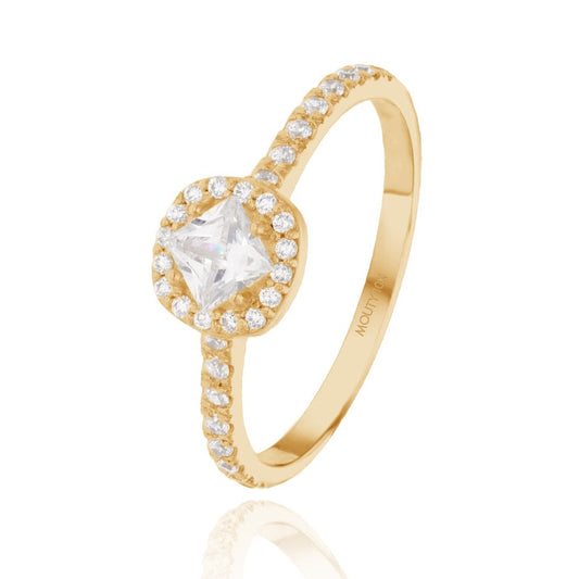 Alondra ring in 10k yellow gold with zircons 