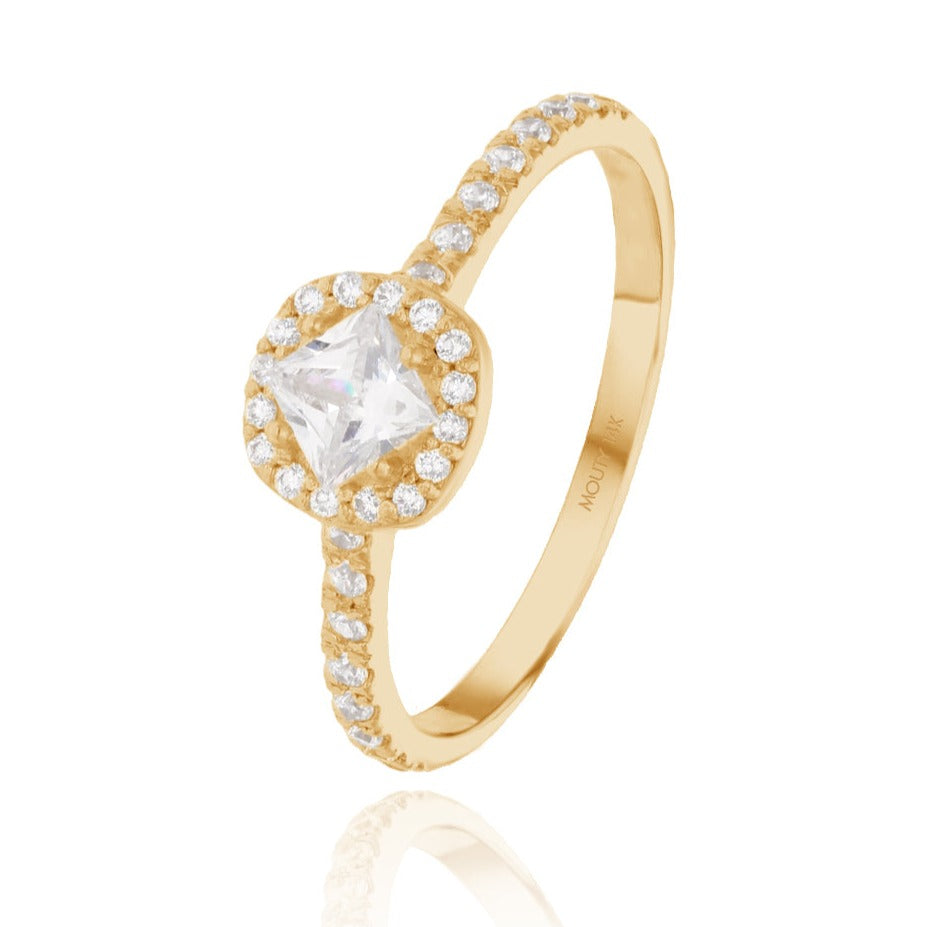 Alondra ring in 14k yellow gold with zircons