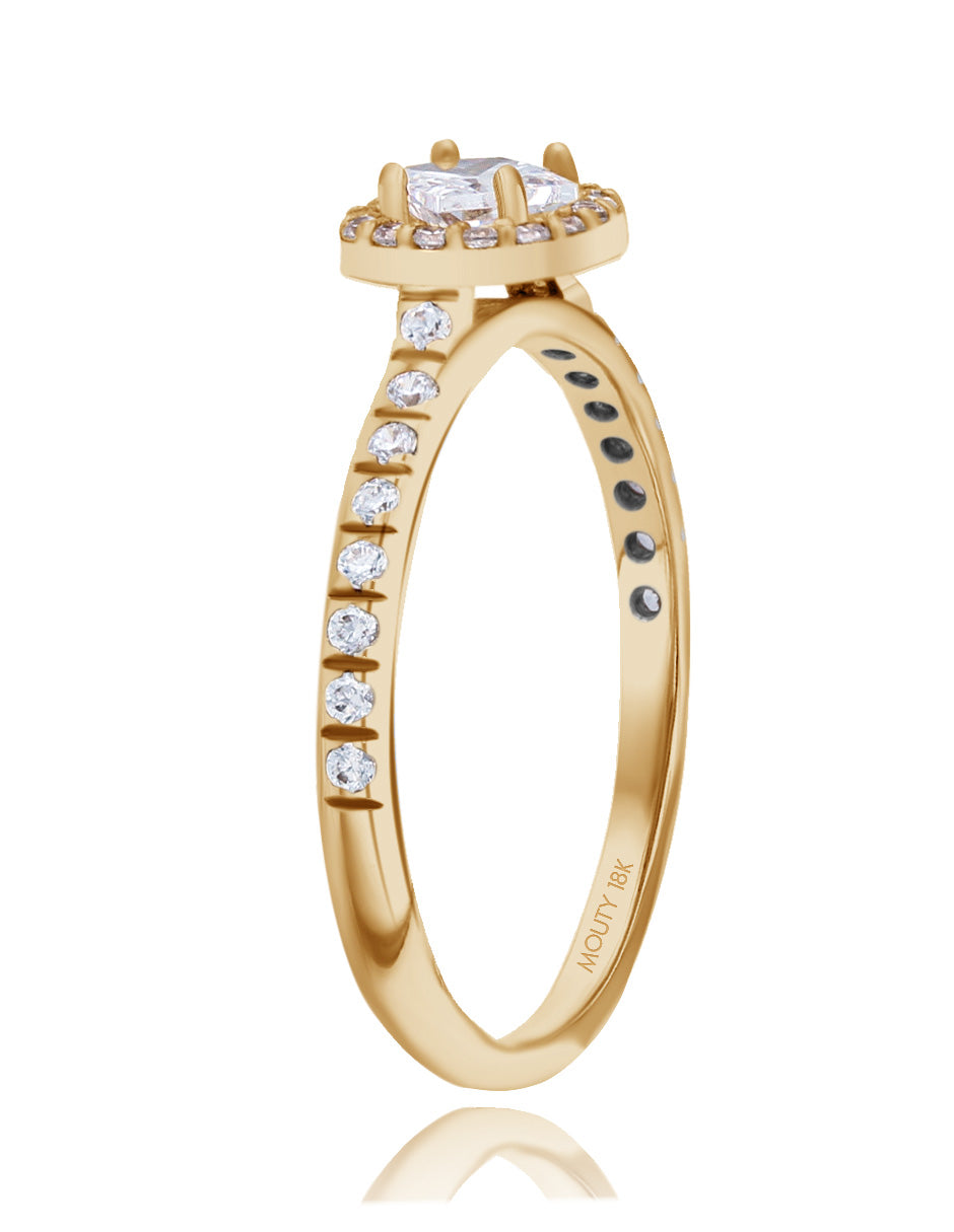 Anillo Alondra en oro amarillo 18k con circonias