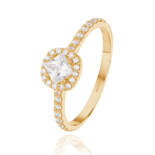 Alondra ring in 18k yellow gold with zircons 