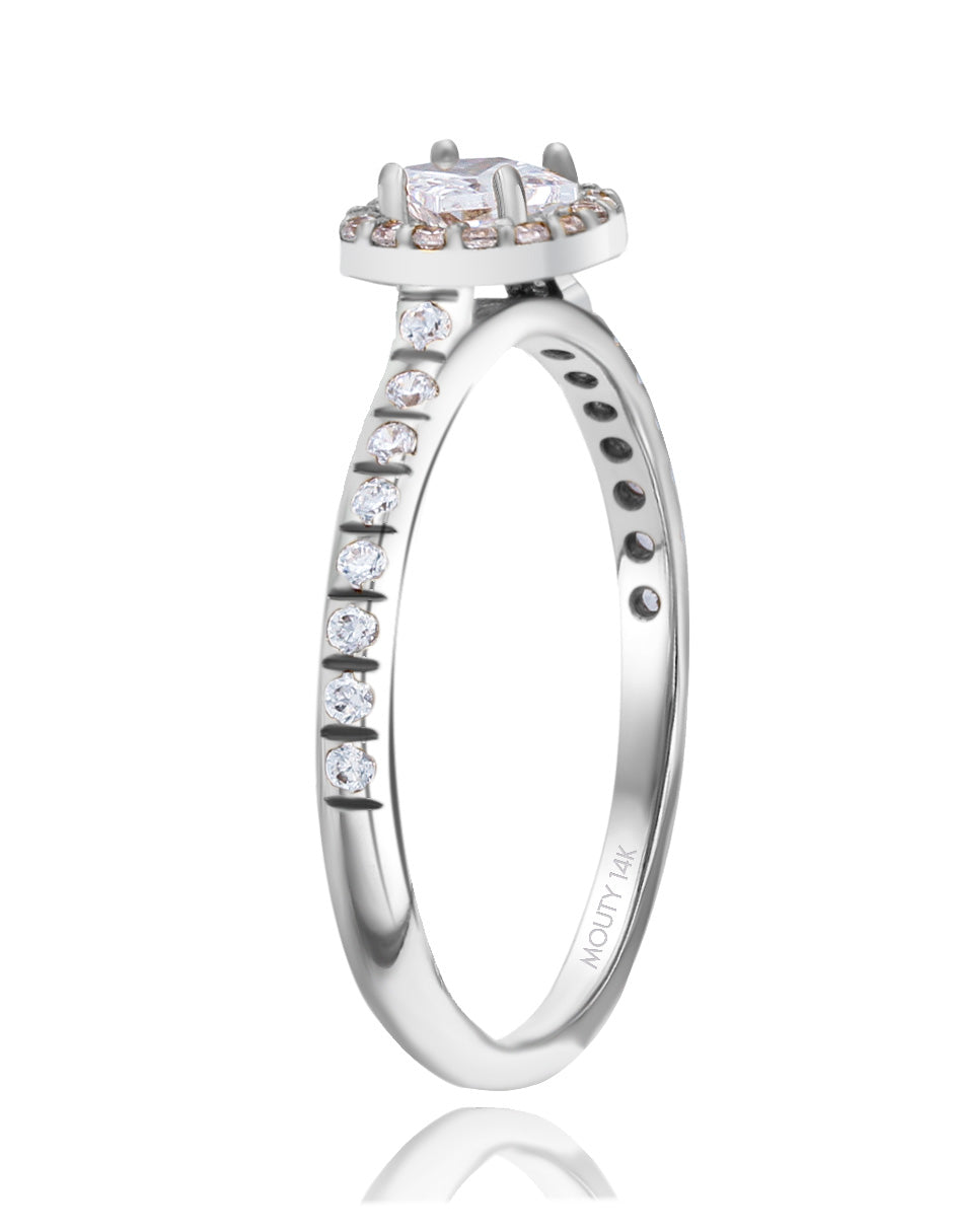 Alondra ring in 14k white gold with zircons 