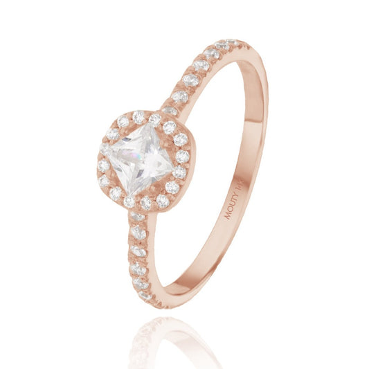 Alondra ring in 14k rose gold with zircons 