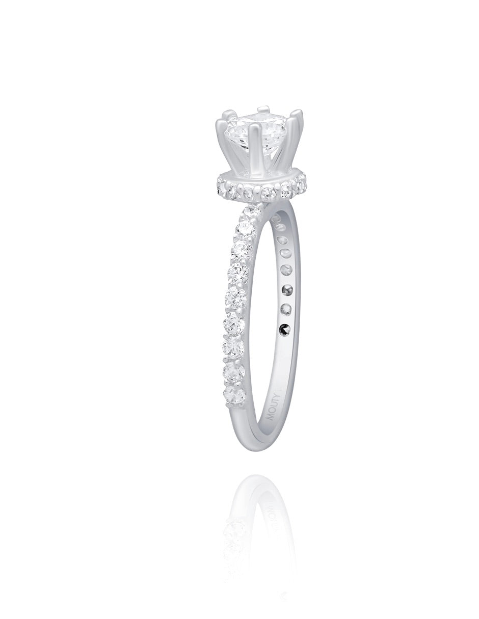 Helena ring in 18k white gold with zirconias 