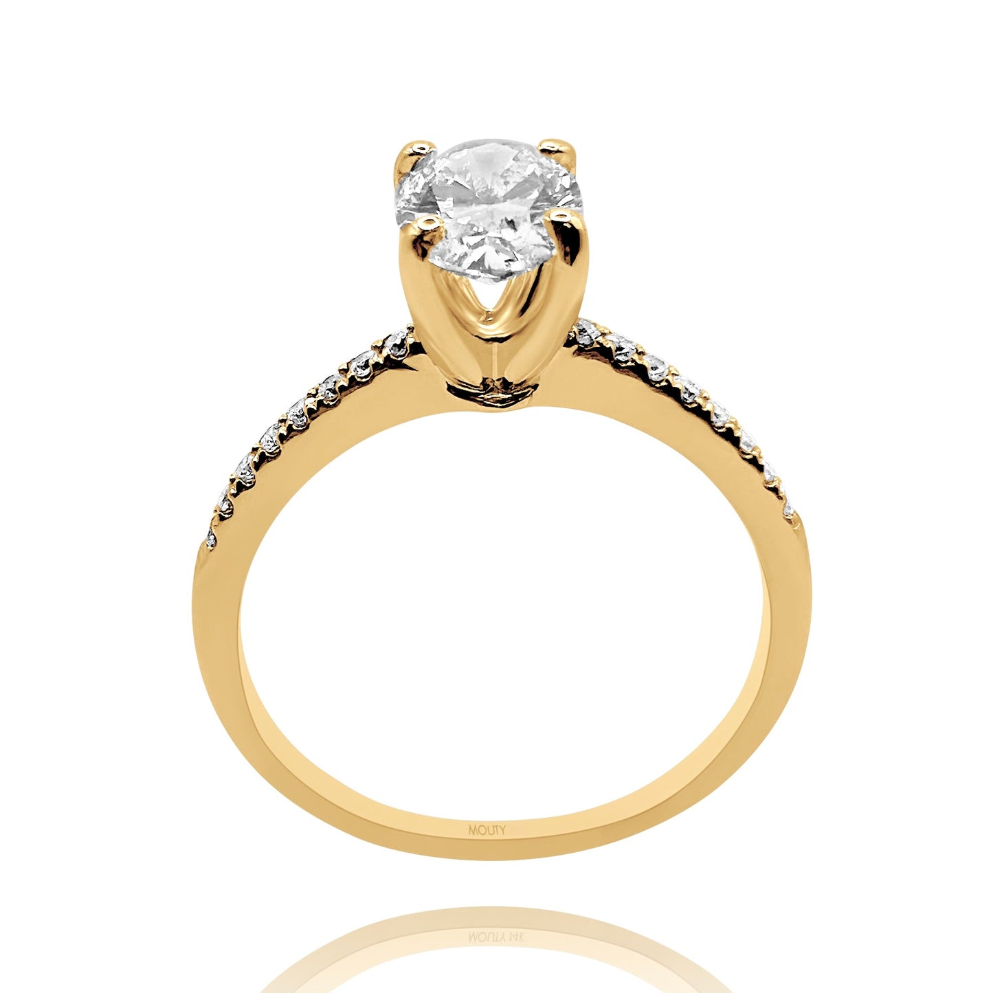 Anillo Emily en oro amarillo 18k con diamante de laboratorio 1.0 ct | laterales .12cts