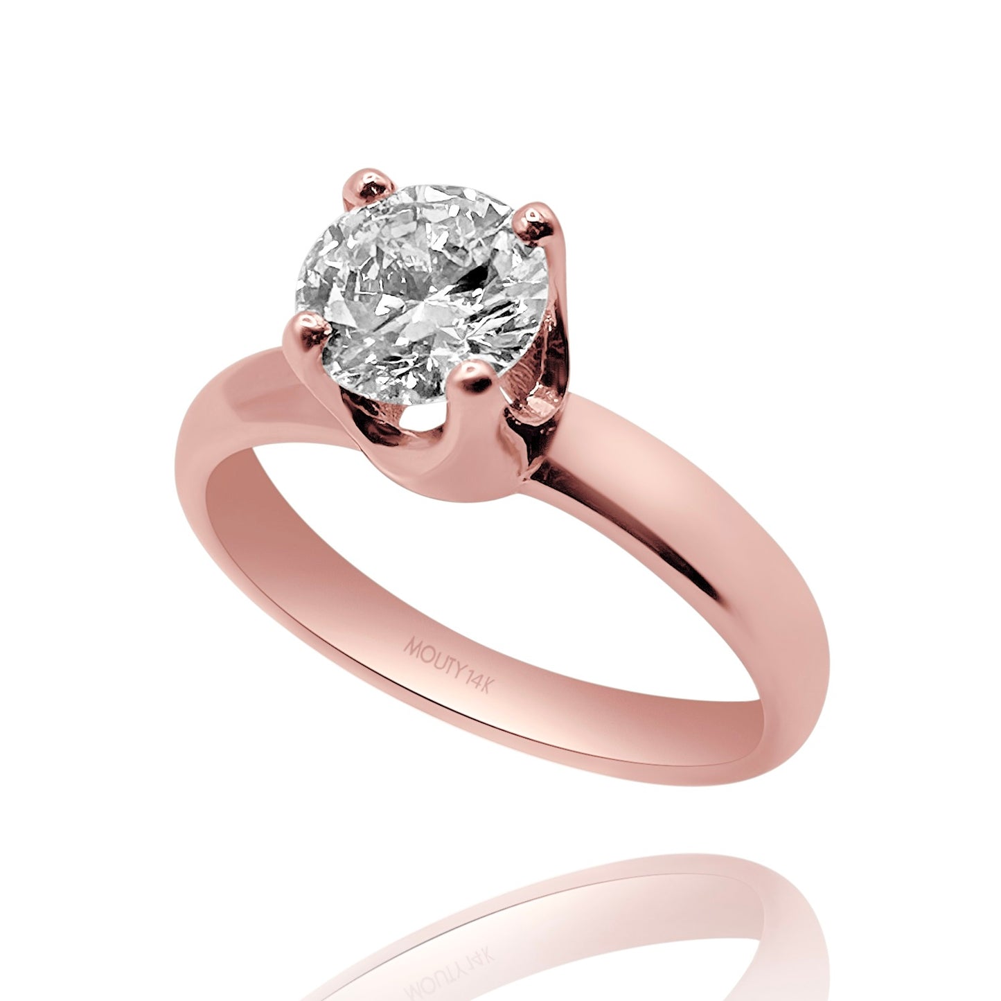 Anillo Isabella en Oro rosa 14k con diamante de laboratorio 1.0 ct