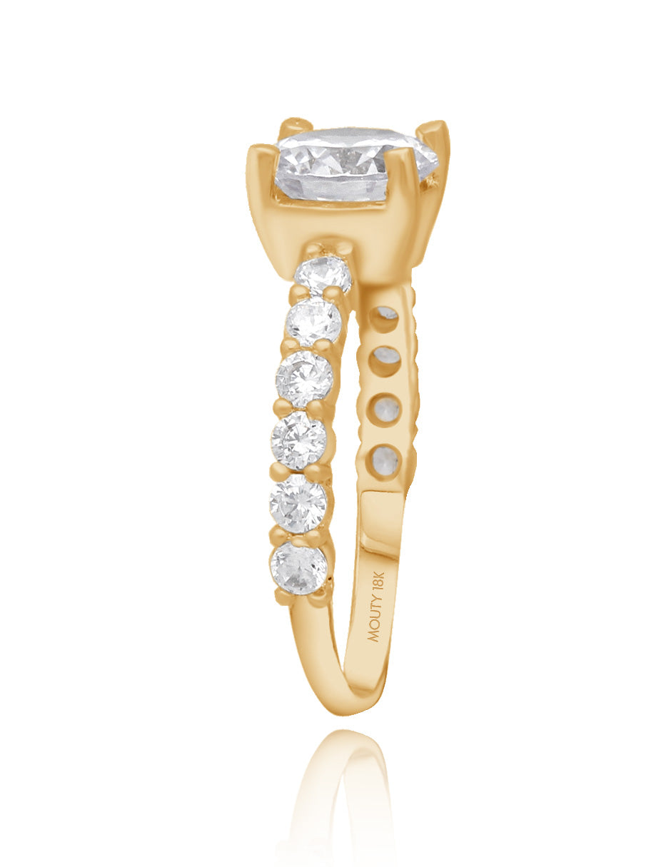 Cassie ring in 18k yellow gold with zircons