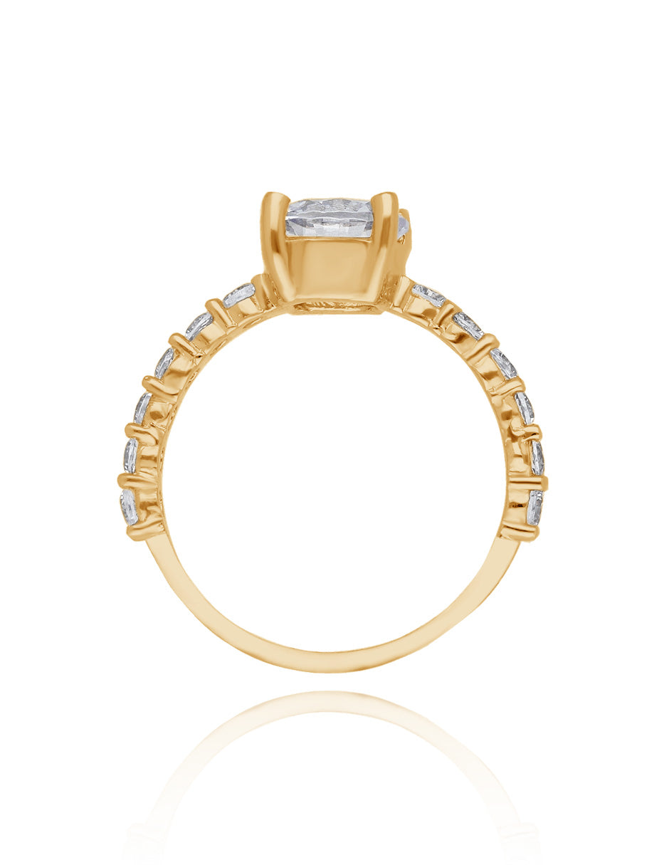 Anillo Cassie en oro amarillo 14k con circonias