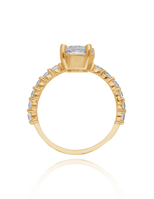 Anillo Cassie en oro amarillo 14k con circonias