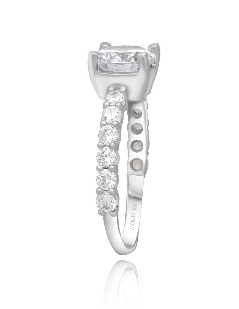 Cassie ring in 18k white gold with zircons