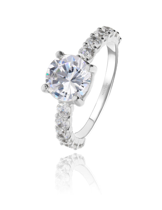 Cassie ring in 14k white gold with zircons