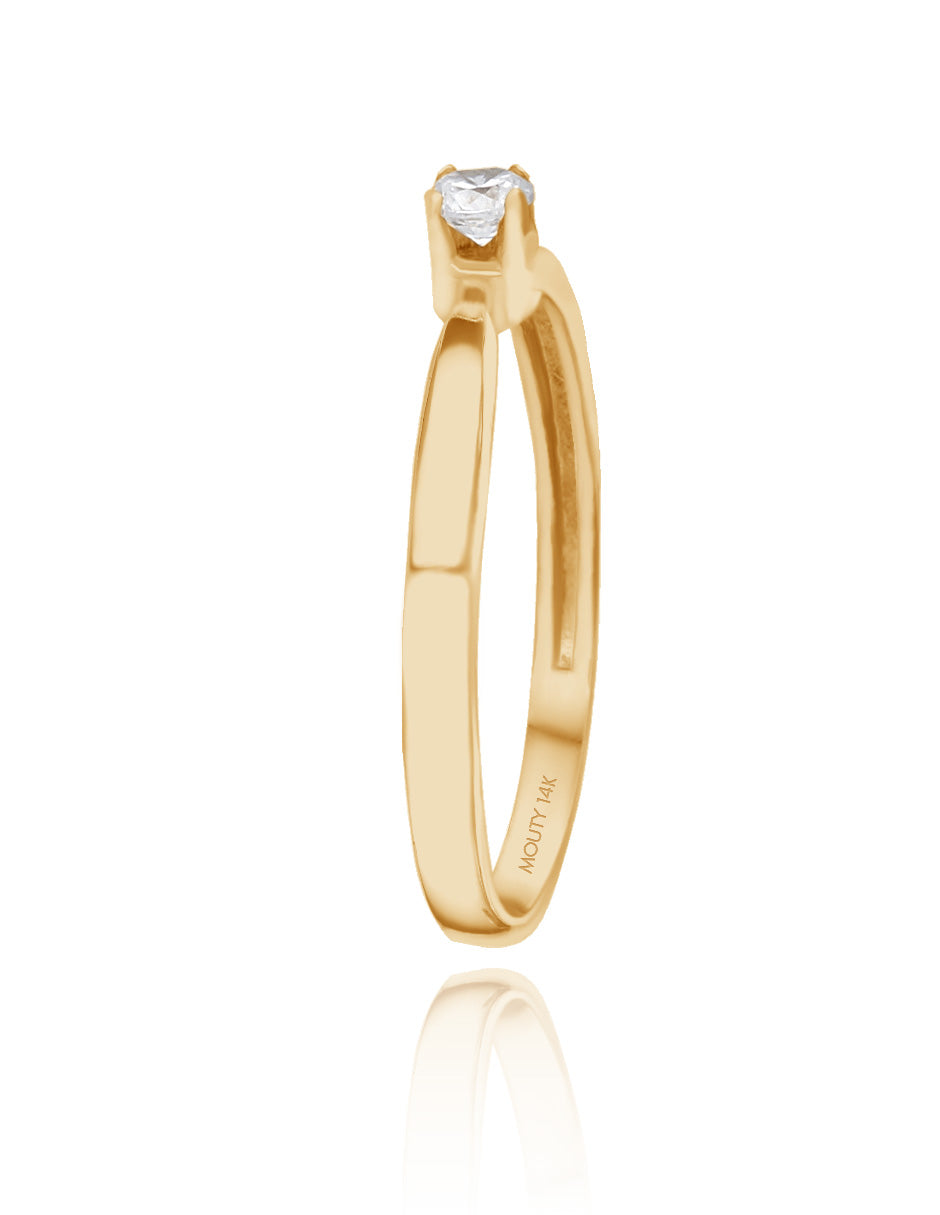 Anillo Celine en oro amarillo 14k con diamante