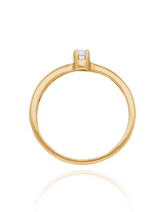 Anillo Celine en oro amarillo 14k con diamante