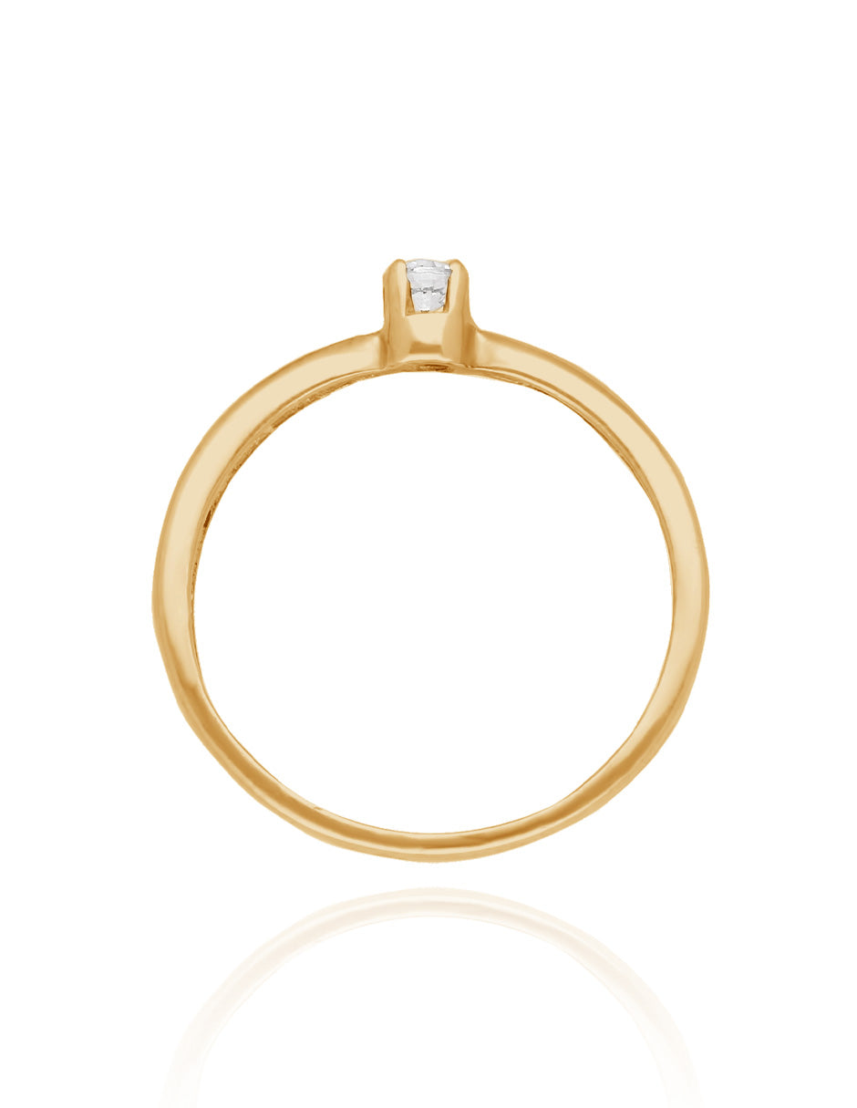 Anillo Celine en oro amarillo 18k con circonia