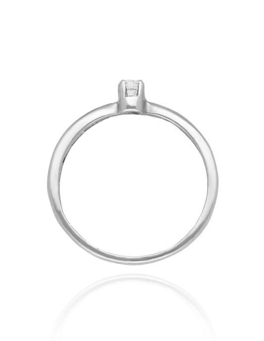 Anillo Celine en oro blanco 18k con circonia