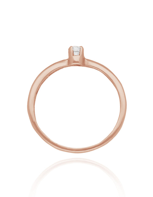 Celine ring in 18k rose gold with zirconia