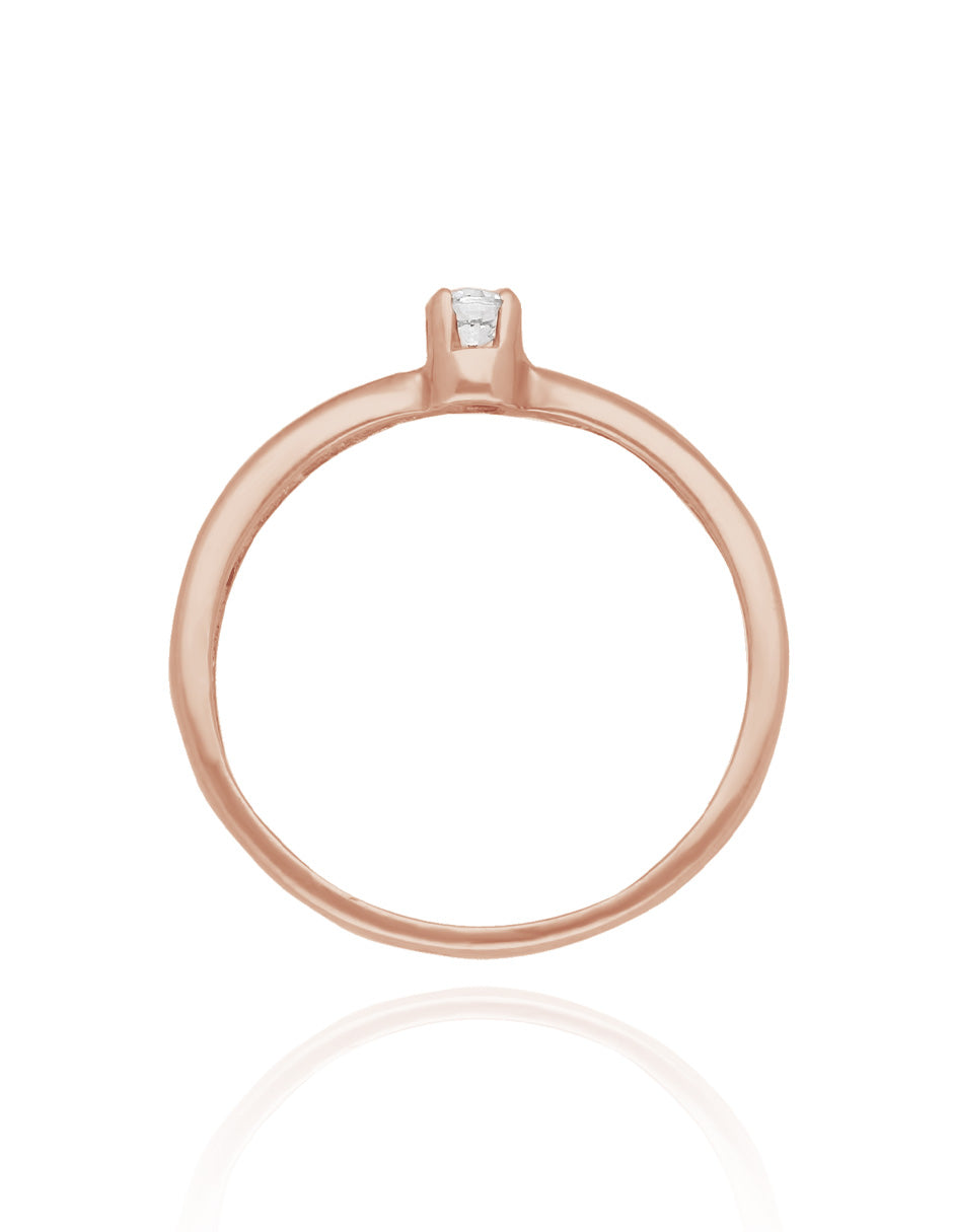 Celine ring in silver with rose gold plating