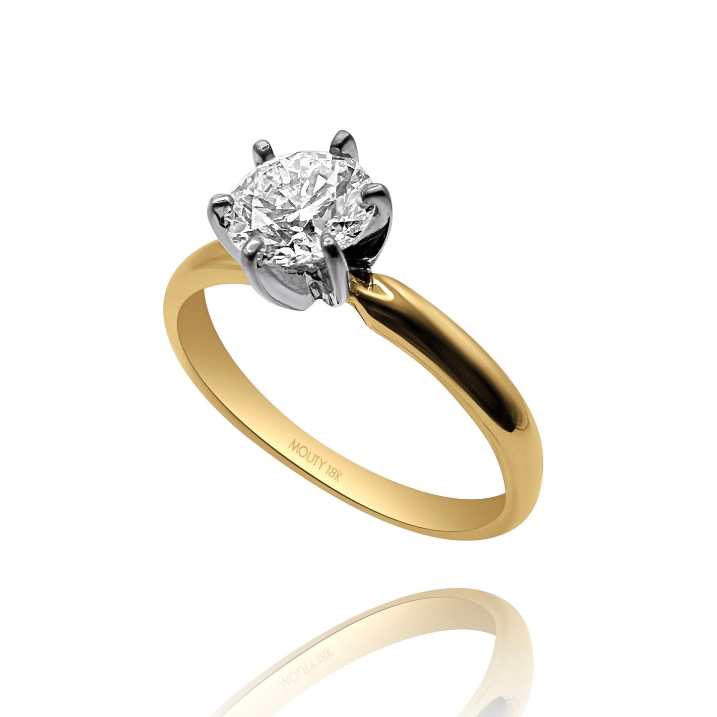 Anillo Amelie en Oro amarillo y oro blanco 18k con diamante de laboratorio 1.0 ct