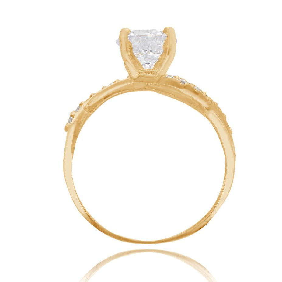 Charlize ring in 18k yellow gold with zircons