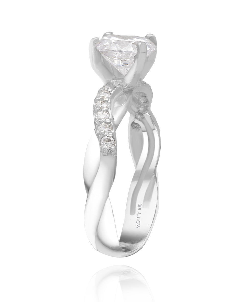 Charlize ring in 10k white gold with zircons