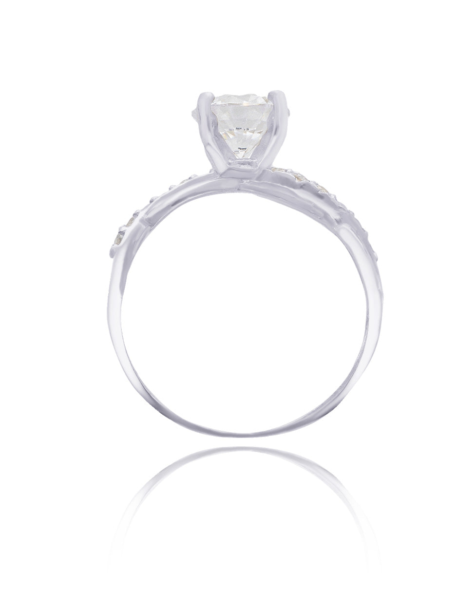 Charlize ring in silver with zirconia