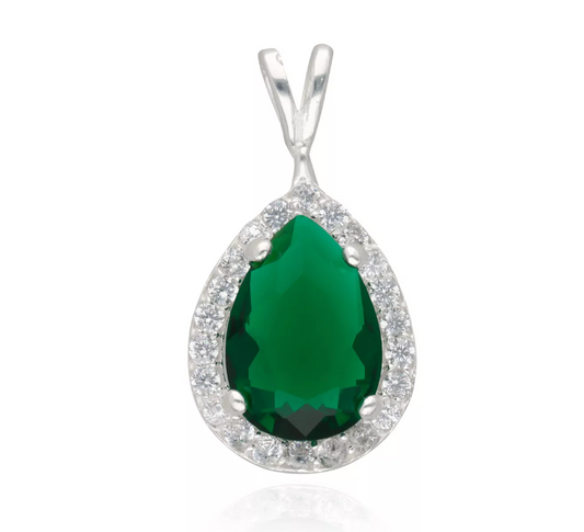 Polet necklace in silver with green zirconia inspired by Hurrem