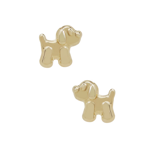 Broqueles perro en oro 10k amarillo Cod: 14298 5mm