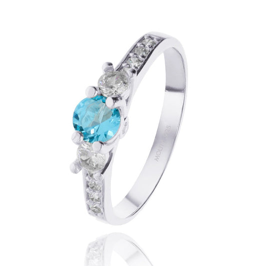 Cielo ring in silver with blue zirconia