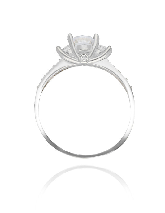 Cielo ring in 10k white gold with white zirconia