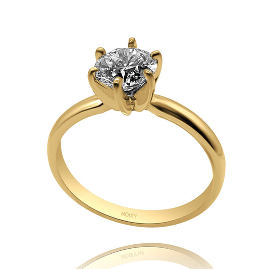 Anillo Amelie en Oro amarillo 18k con diamante de laboratorio 1.0 cts