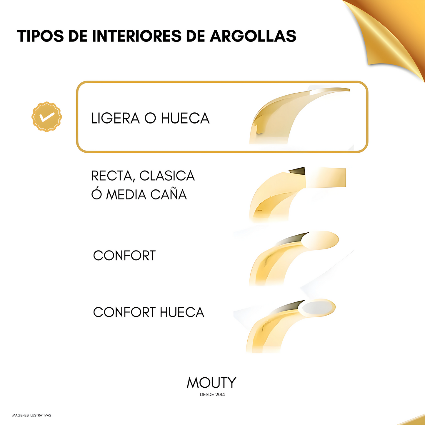 Argolla Milán 6mm en plata con baño de oro amarillo hueca